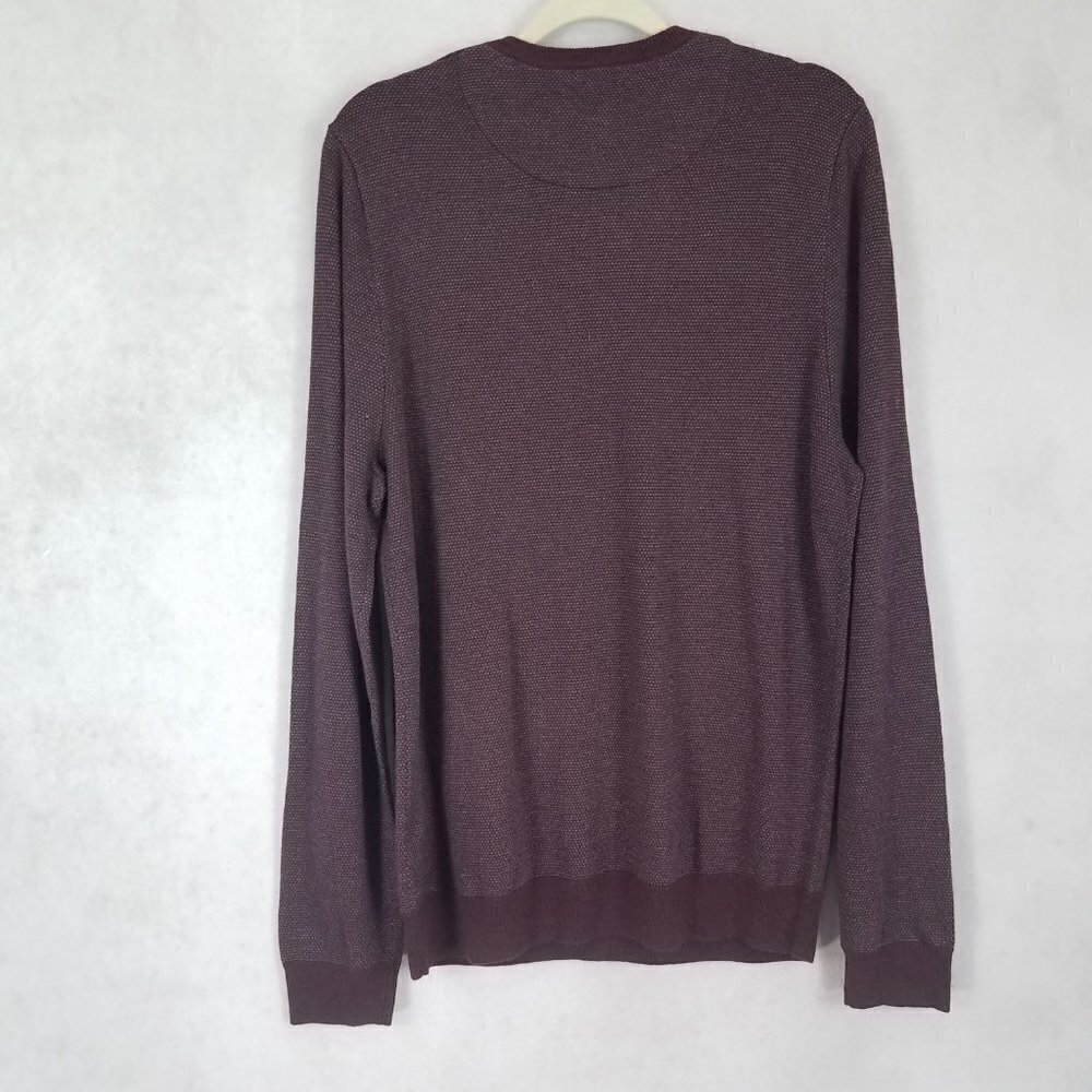 NWT Nordstrom Mens M Crewneck Sweater Pullover Burgundy Wool Casual Office Fall - Picture 3 of 8